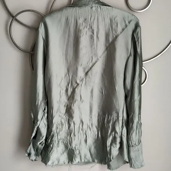 Zara silky rough edge diagonal top - Picture 4 of 8